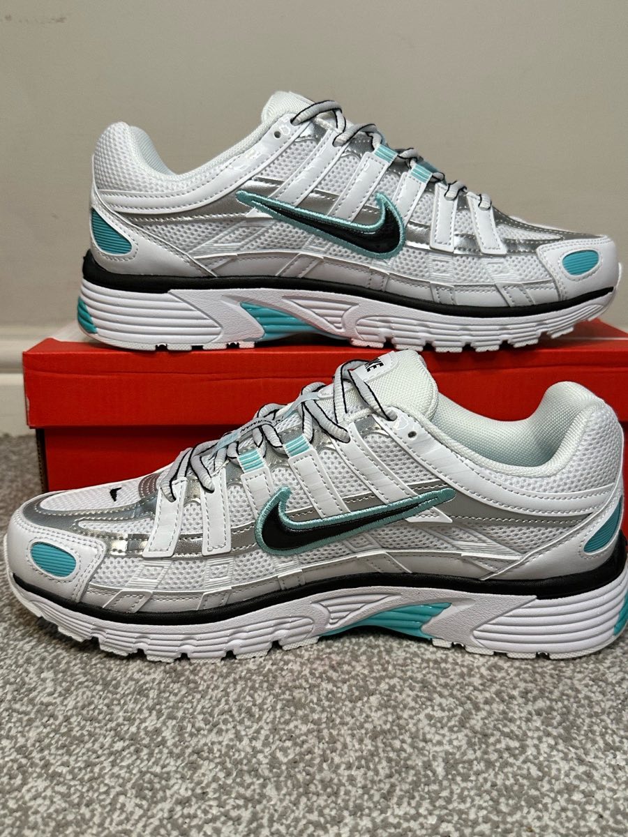 Nike P-6000 White/Black-metallic silver