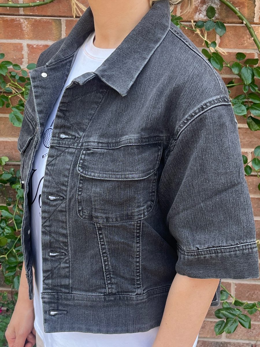 Ladies Denim jacket Size Medium Grey
