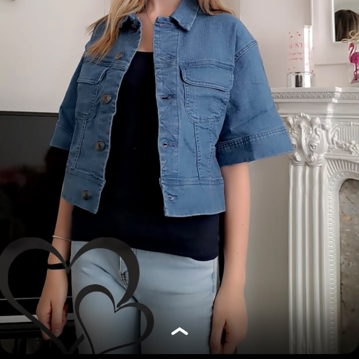 Ladies Denim jacket Size Small Light Blue