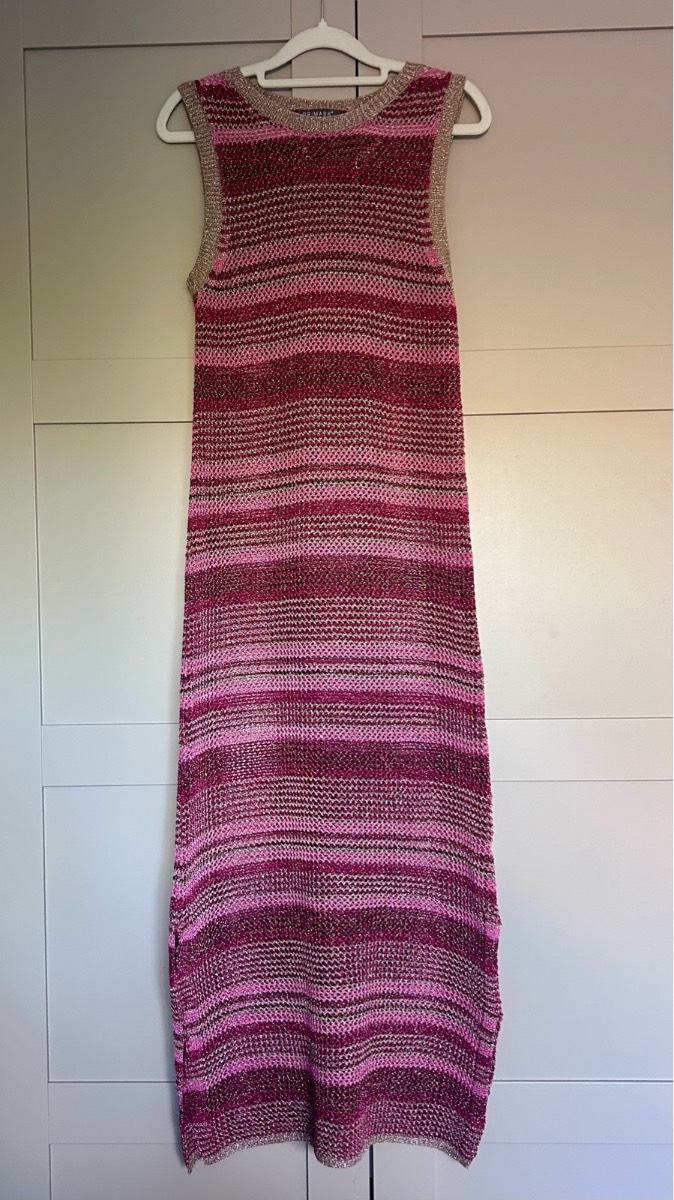 Primark Pink Ombre Metallic Beach Cover-Up Maxi Dress Size M