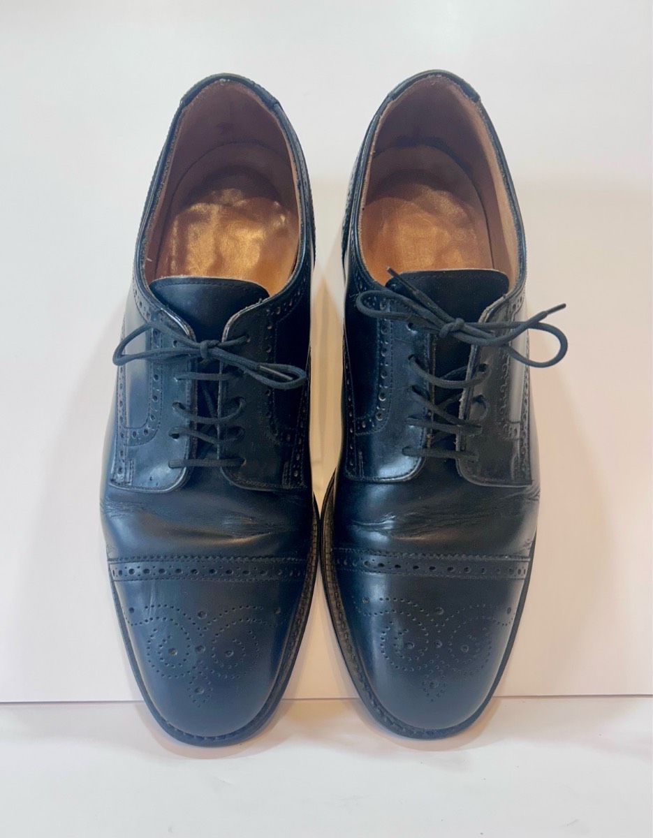 Loake Heritage Brogue Shoes Black Leather UK 9 Men's Made In England