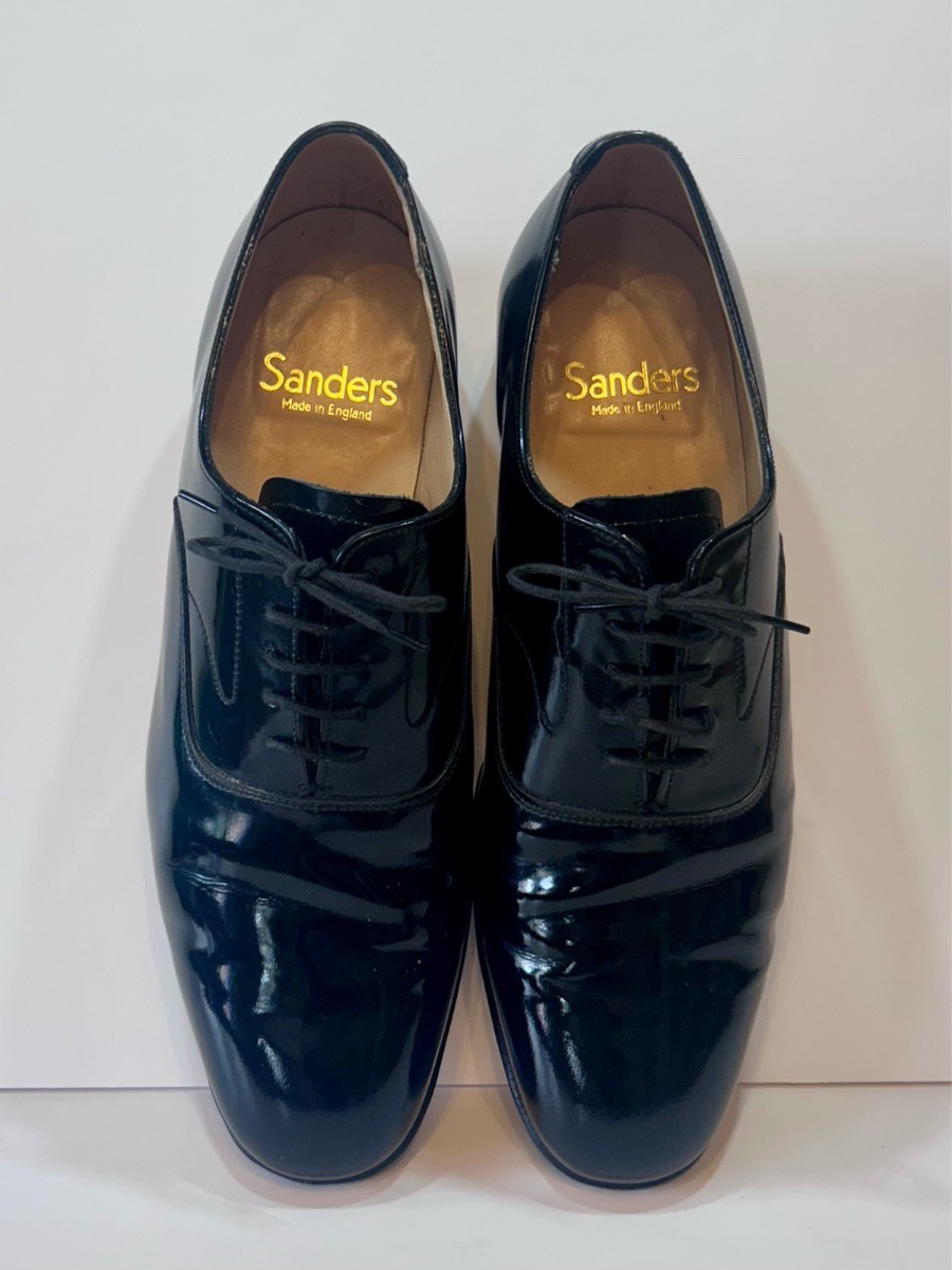 Sanders Patent Leather Military Dress Shoes Oxford 1991 Size 8 Vintage