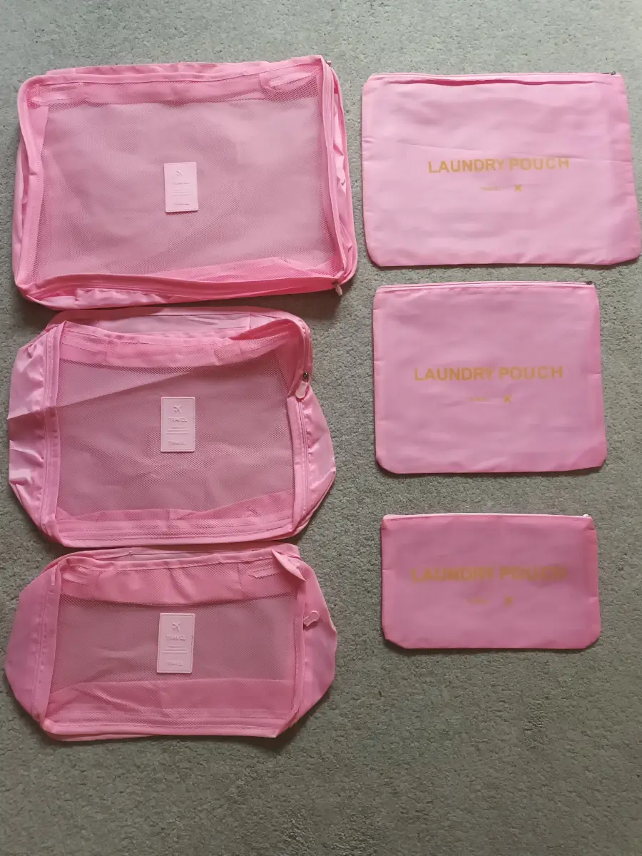 Travel Packing Cubes/Organiser Set (Pink)