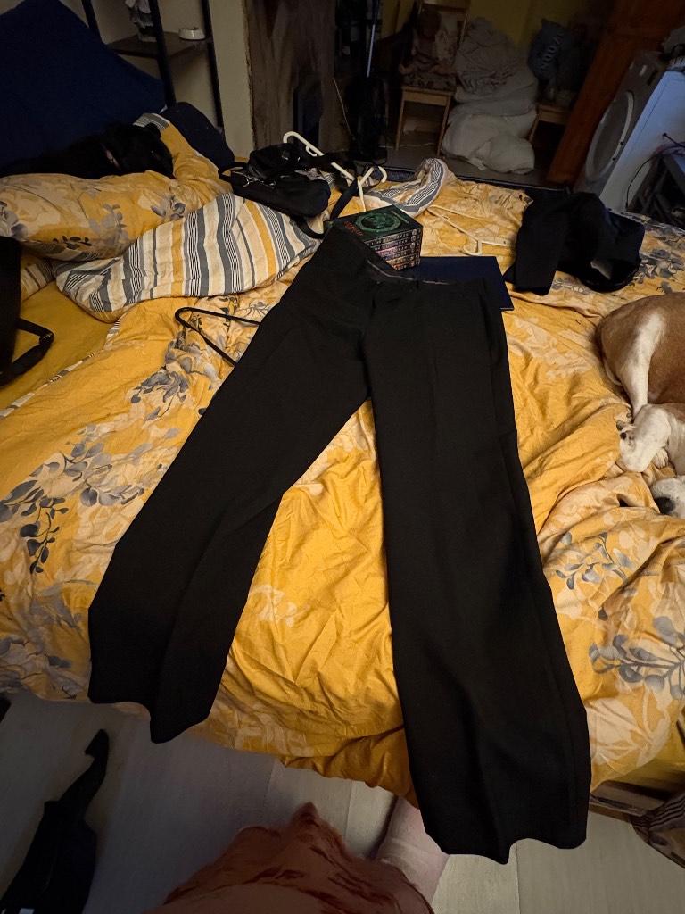 Black smart trousers 34w29l