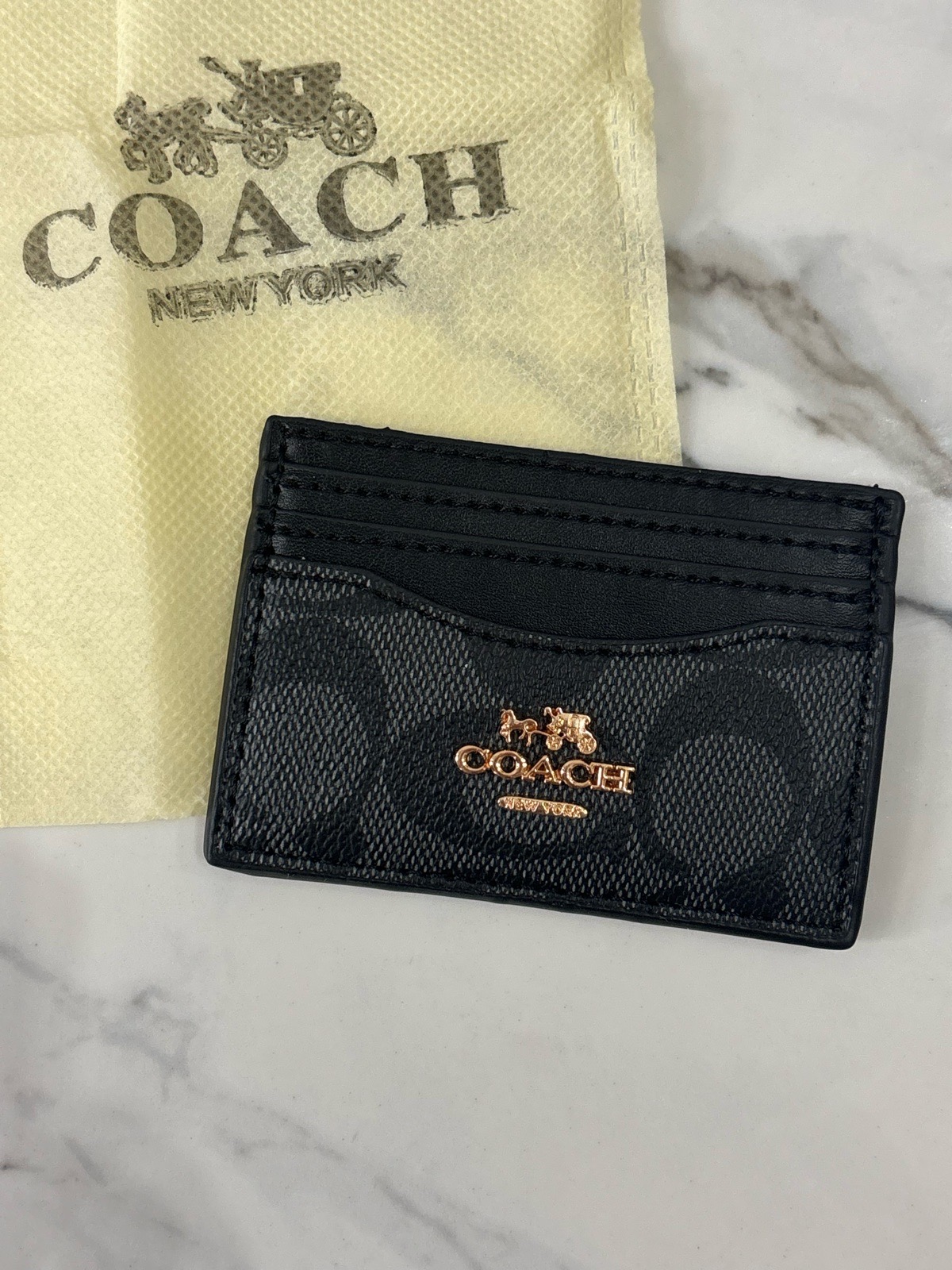 Coach Black card holder