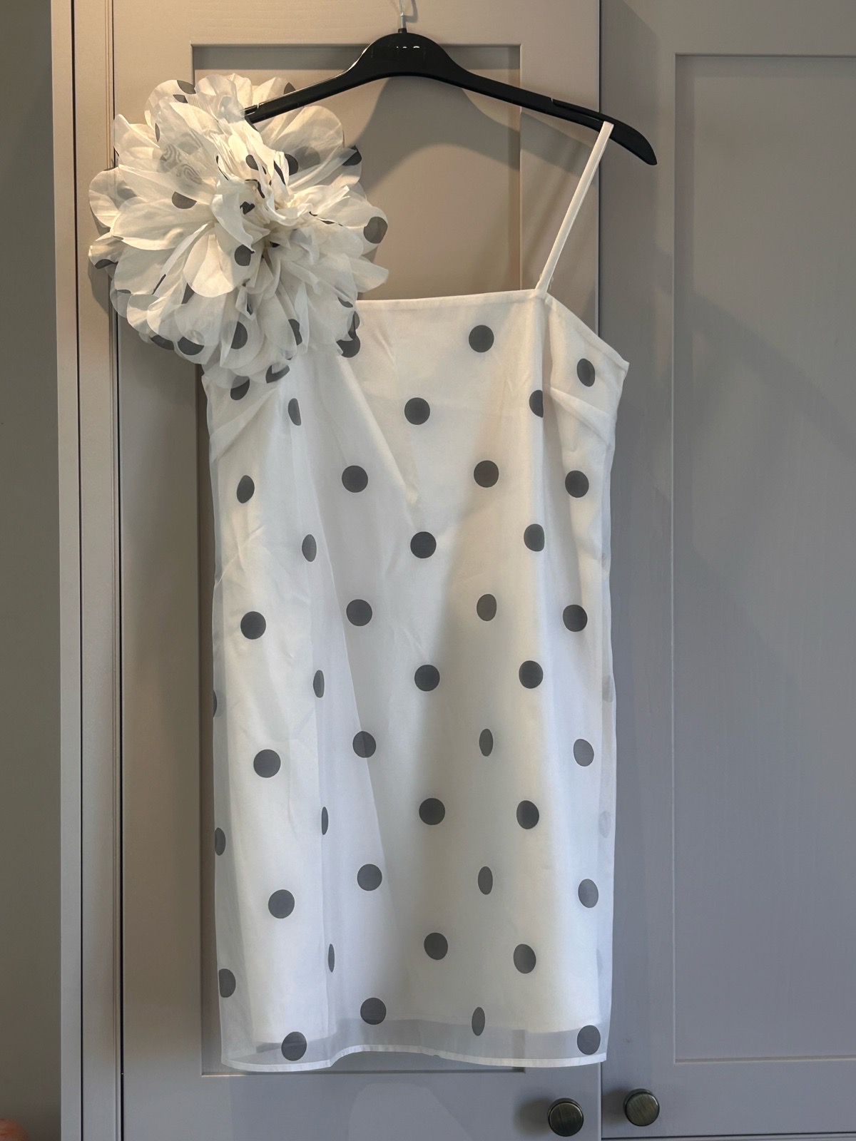 Size 12 M&S black and white polka dot occasion dress bnwt rrp £89