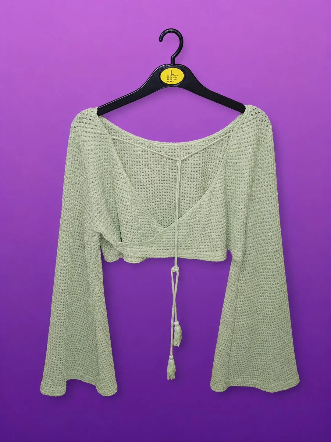 Unbranded sage green knit crop top size s/m