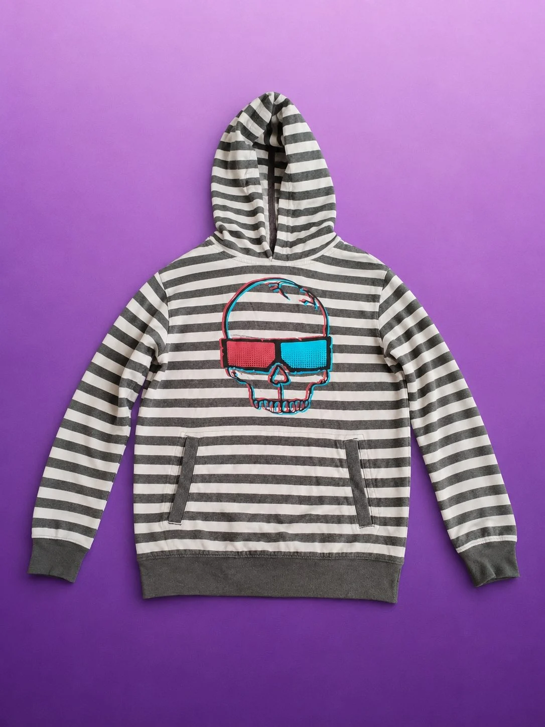 Gap kids muiltcolour stripe grapthic hoodie size xl (age 12/13)