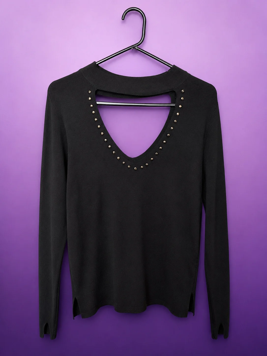 George black gothic choker neck studded light jumper size 12