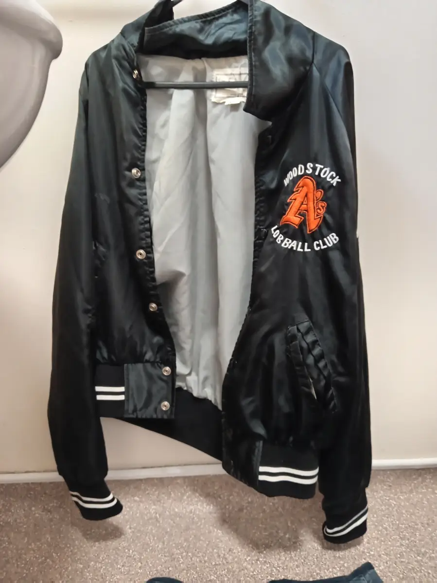 2000s woodstock embrodied varsity jacket