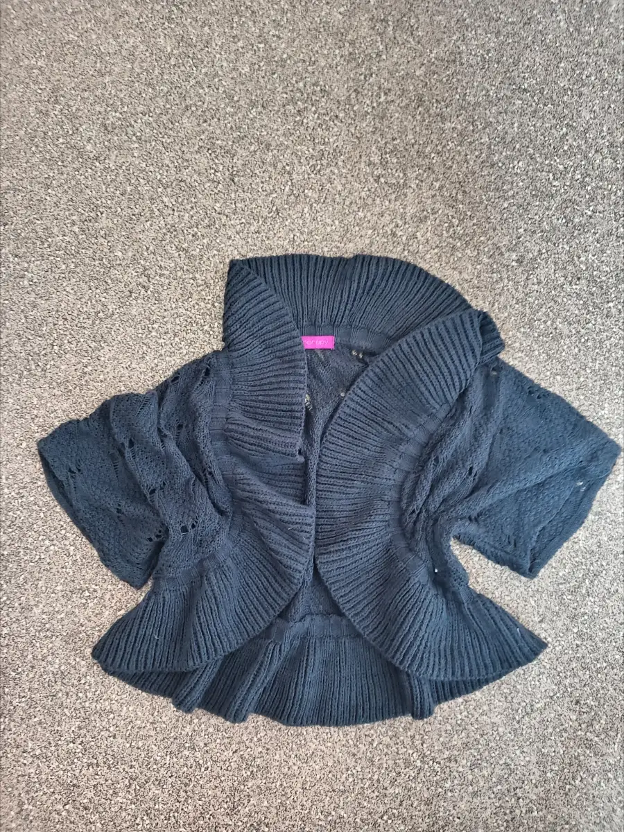 Y2K Fairycore Ultra Cropped Bolero Shrug Butterfly Sleeves Lightweight Cardigan