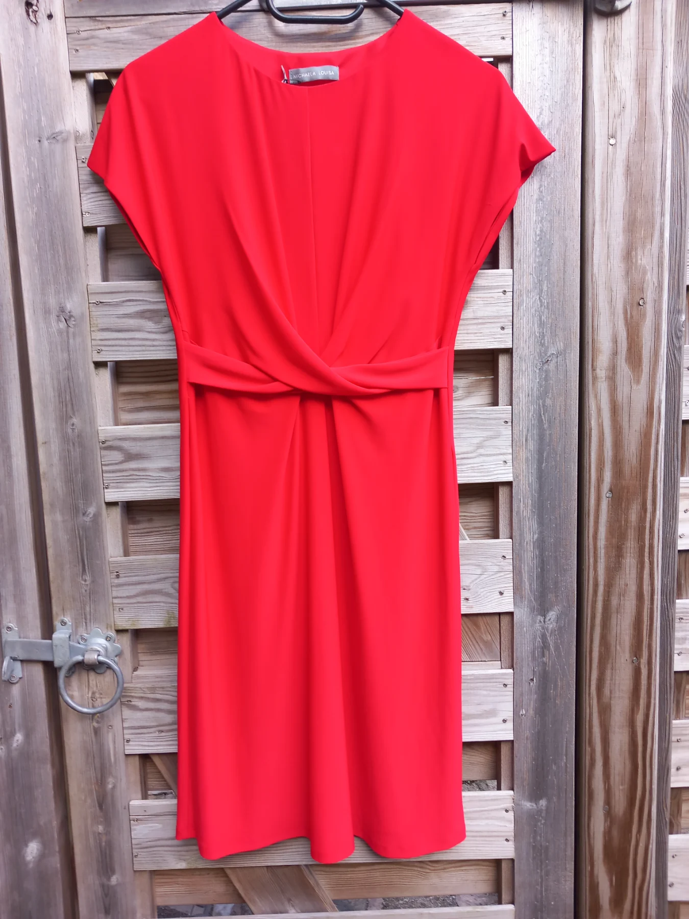 Red Sleeveless Michaela Louise Dress Size 8-12 Jersey Silk Office Workwear BNWT