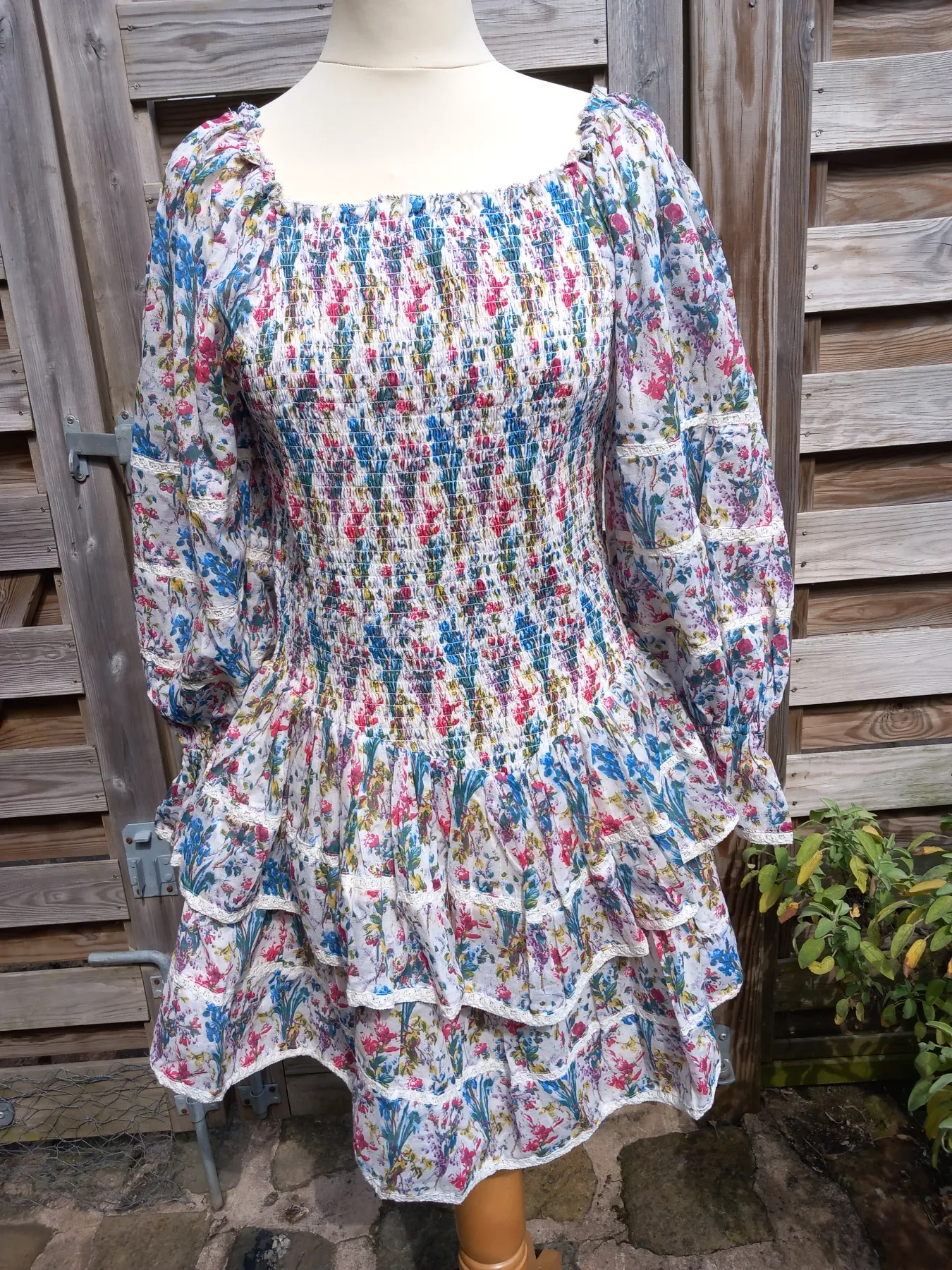 Ruched Ruffle Mini Dress NJ Couture Size XL 16-18 Long Balloon Wedding Partywear  Sleeves New