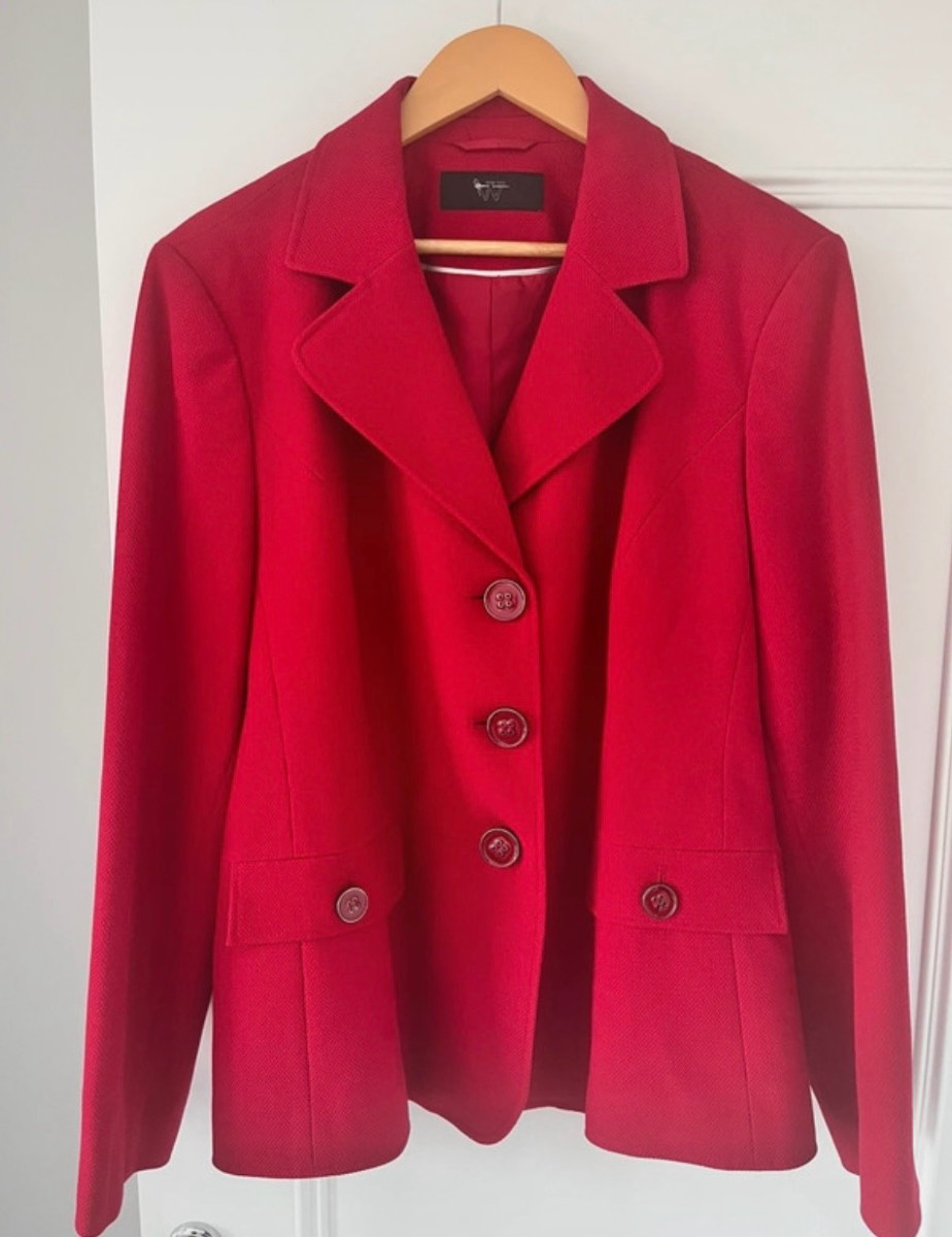 W by Bhs red single breasted blazer (size 22)