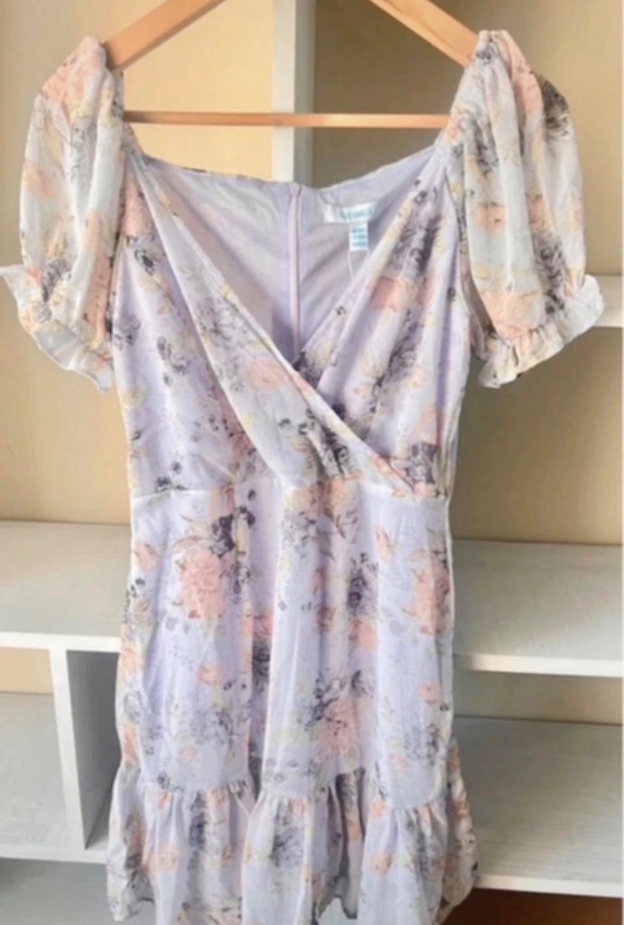 Blue Vanilla size 10 brand new Floral floaty lilac wrap dress