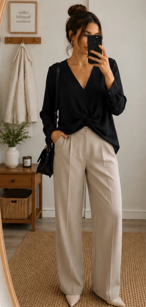Warehouse black tie front blouse size 12