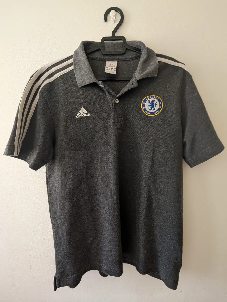 Adidas Chelsea FC 2011/2012 Training Polo Shirt Size M Grey/Graphite Retro