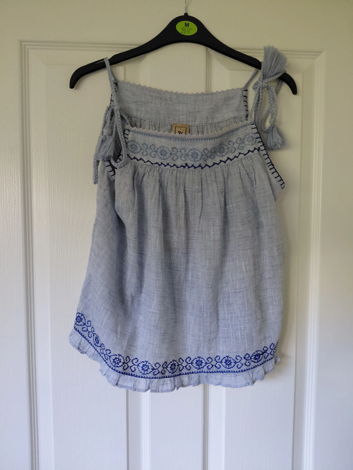 Rose & Rose blue embroidered cami top