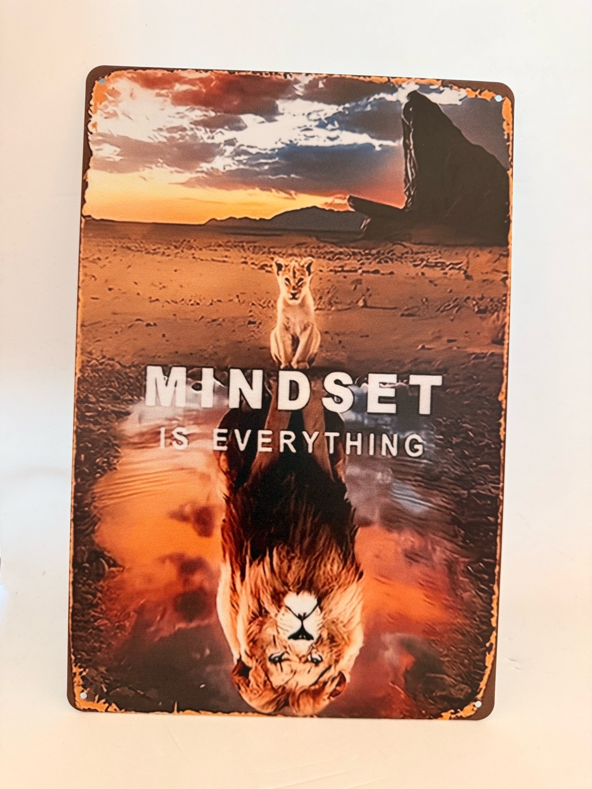 Wall Art Metal Mindset Is Everything 30cm x 20cm New