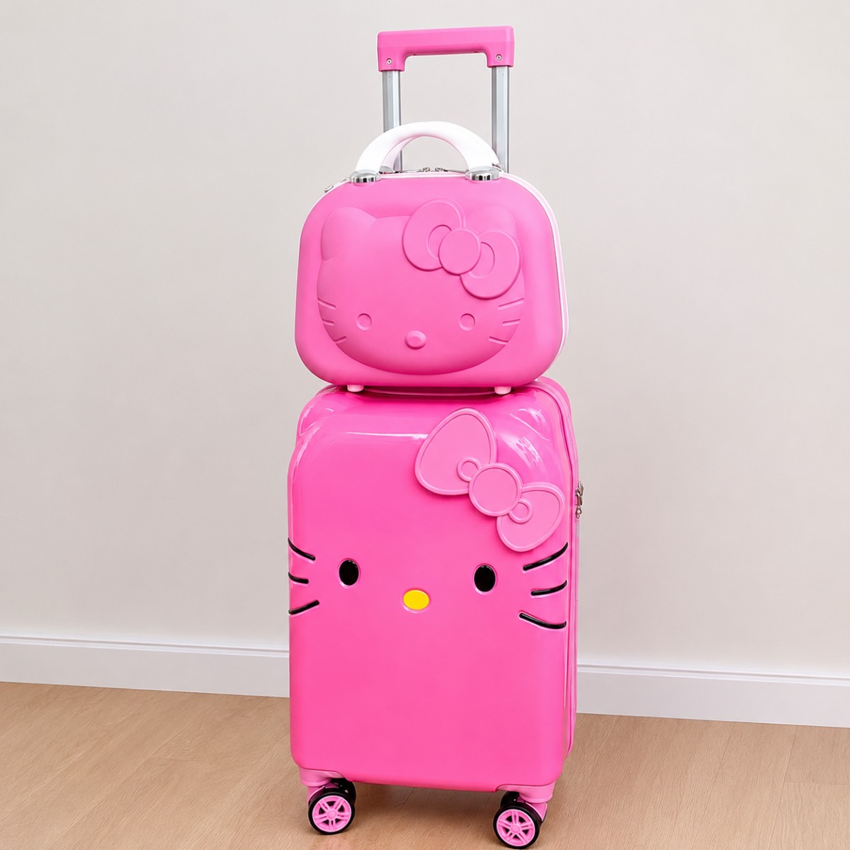 Hello Kitty 2-Piece Kids Luggage Set – Pink Cabin Suitcase & Vanity Case 🎀