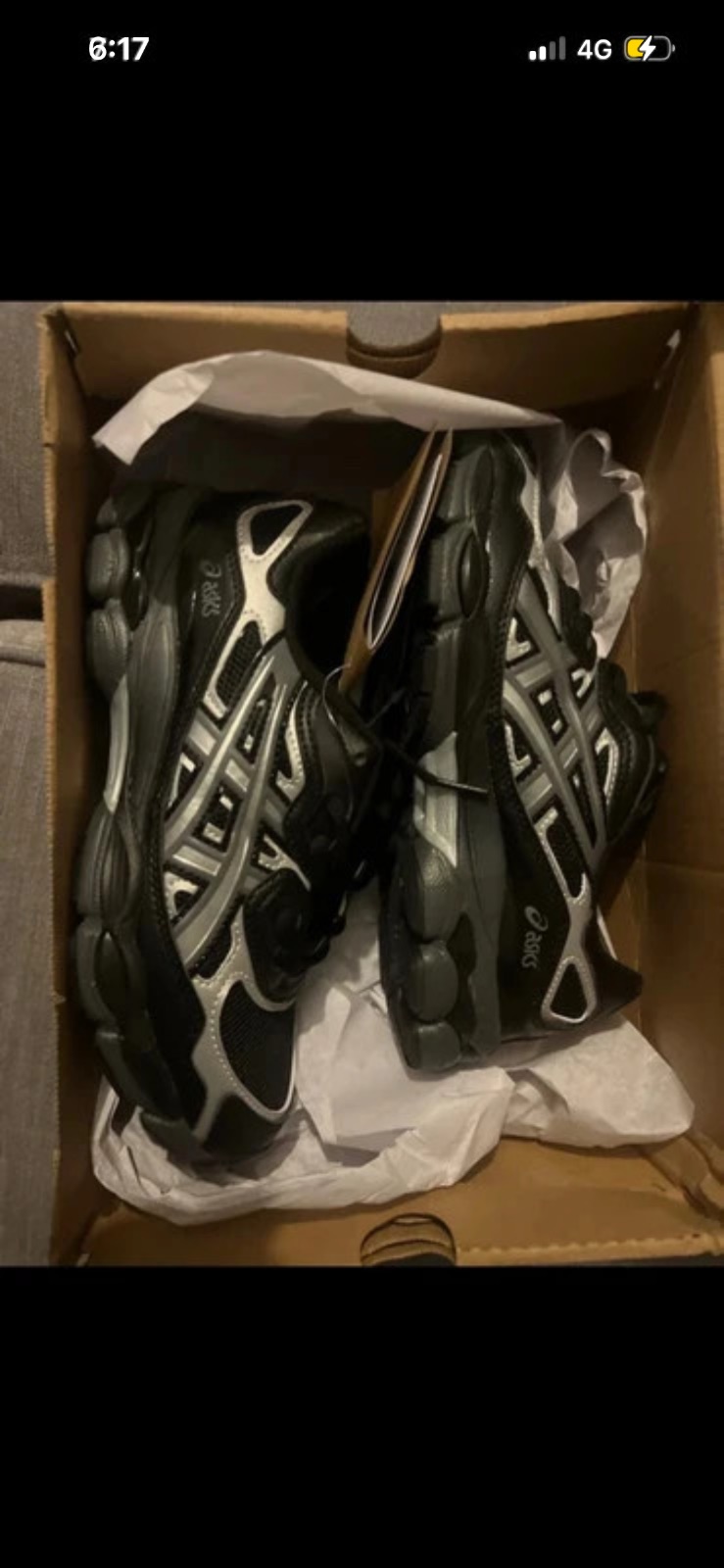 Black gel asics trainers