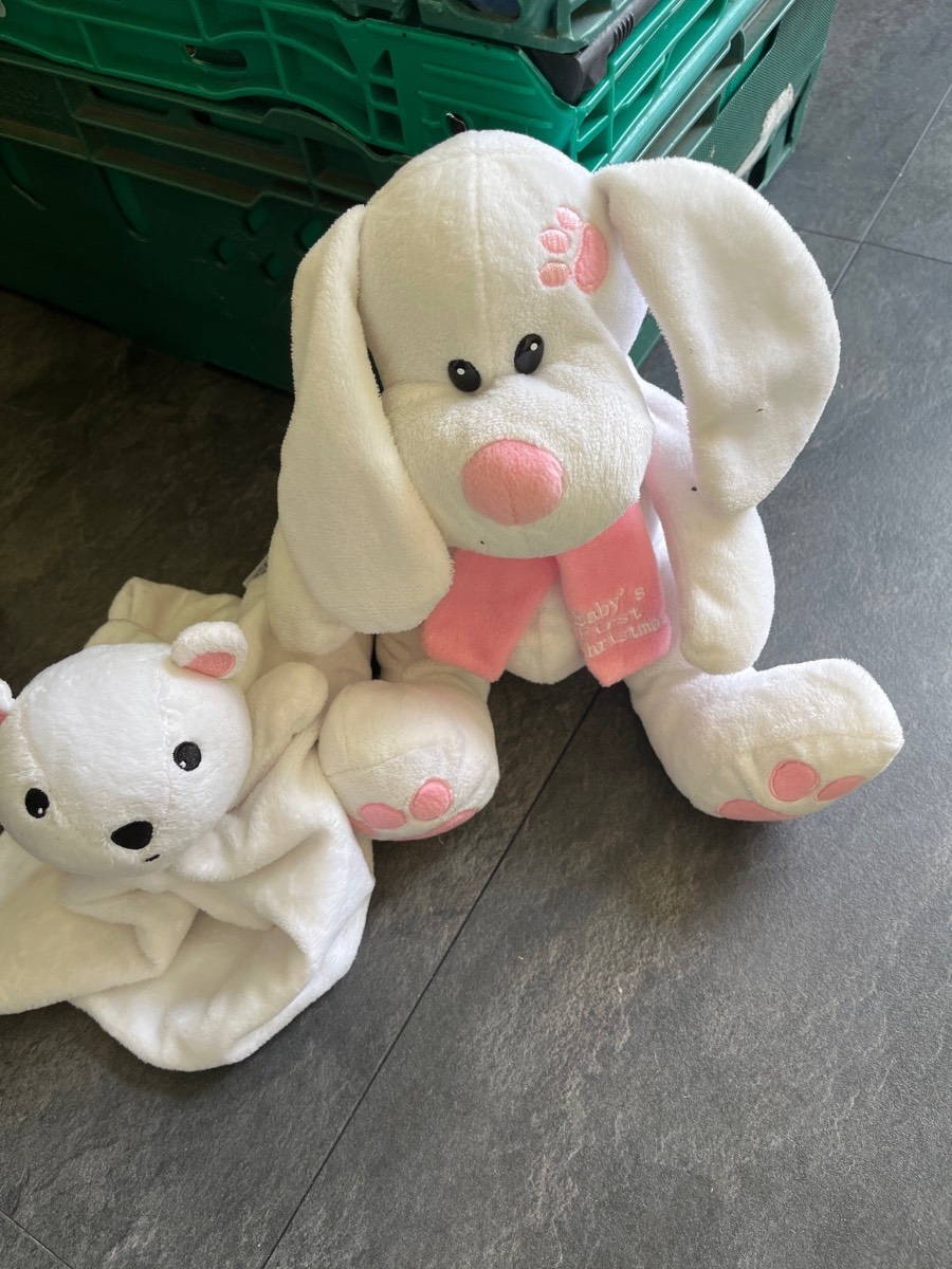 Baby’s first Christmas teddy bear and accessory
