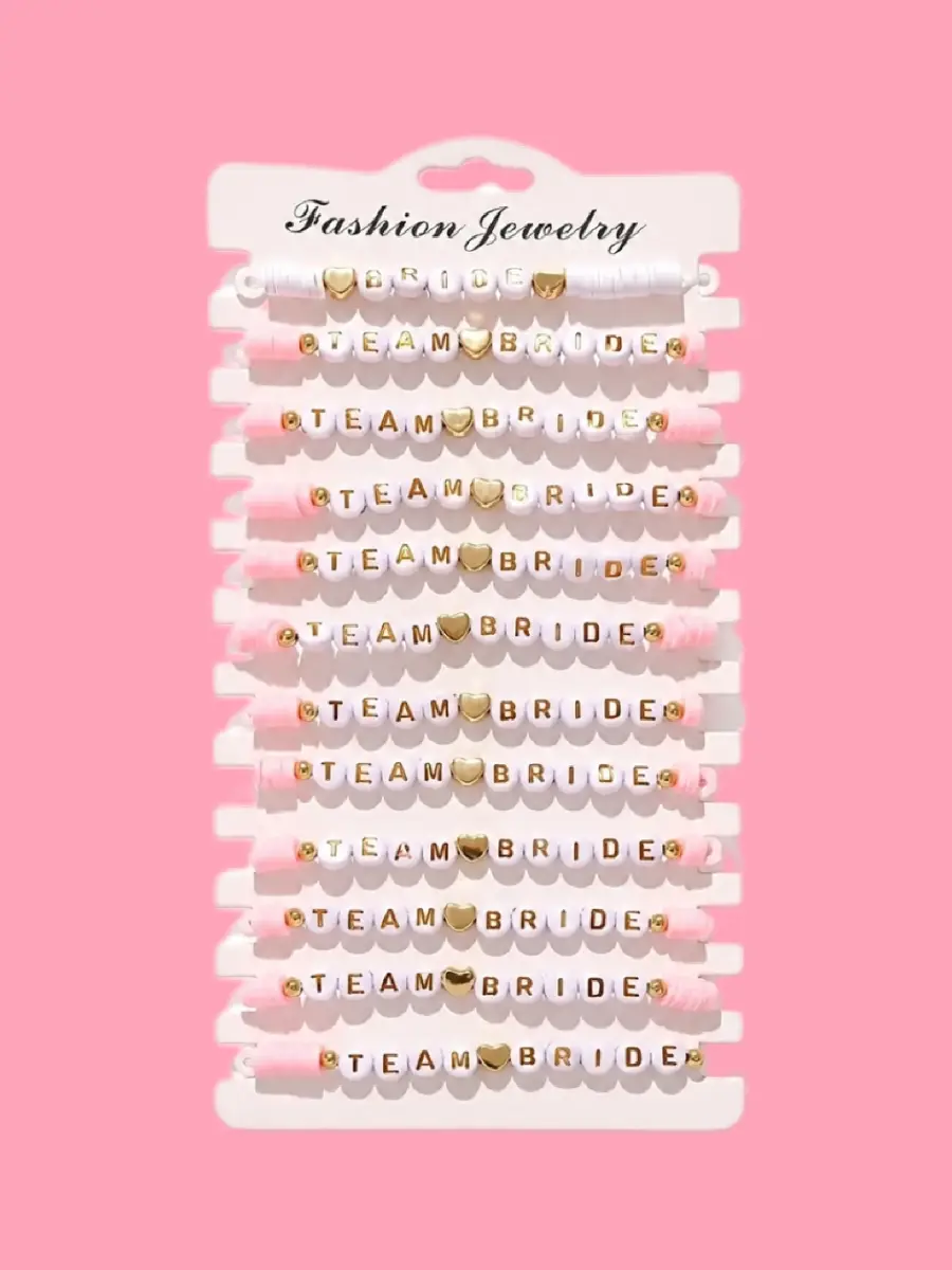 12 piece team bride bracelets