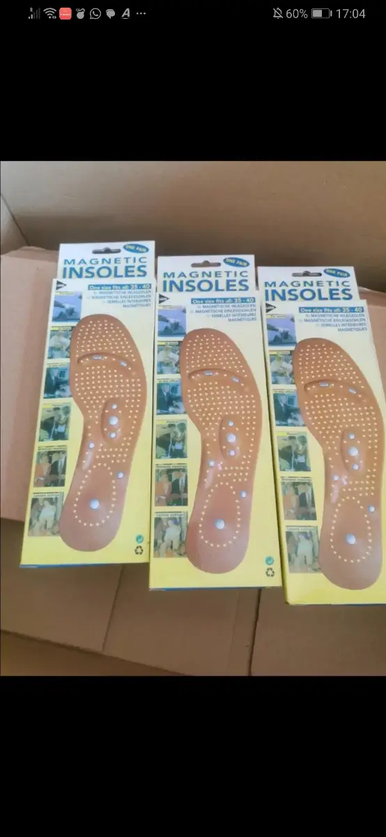 3 Brand New Packs Magnetic Insoles, Size 35-40