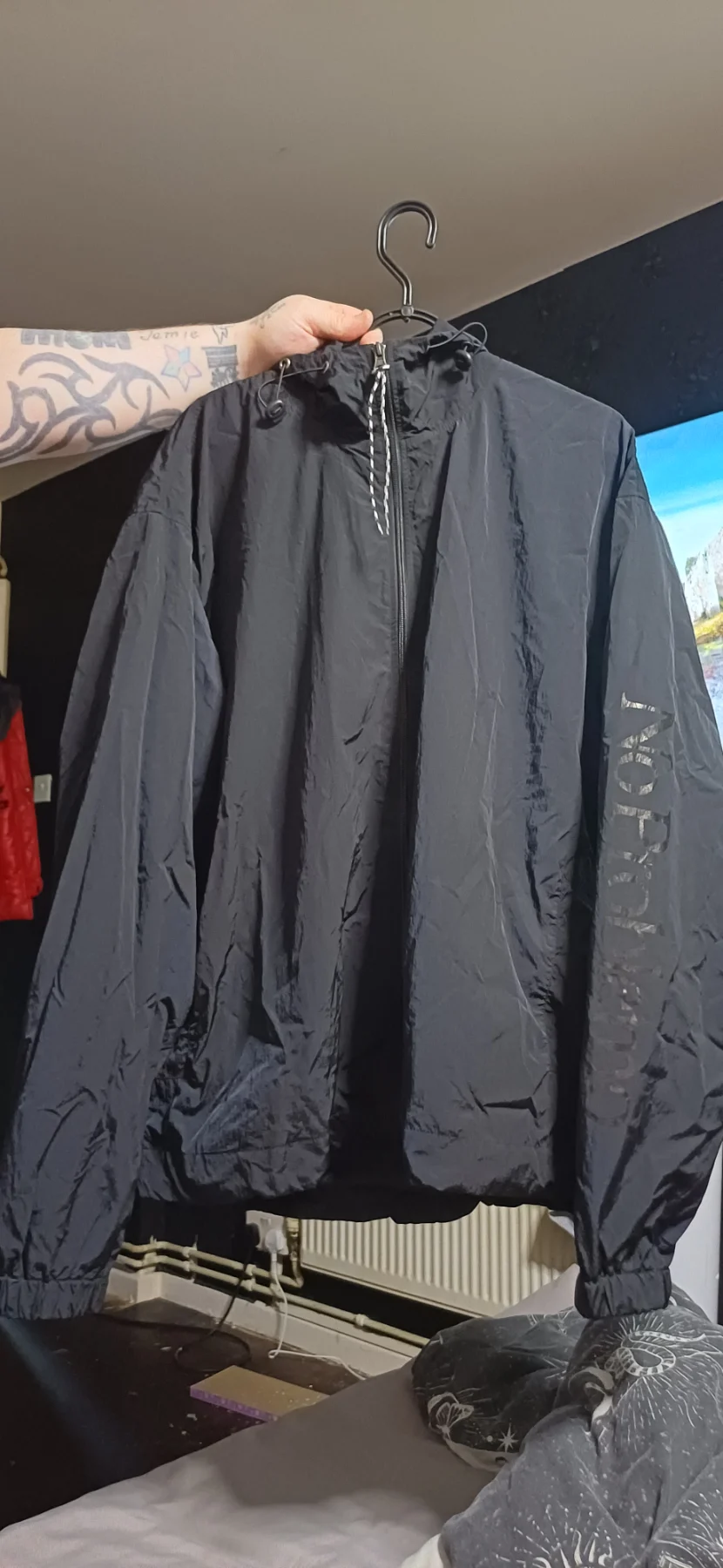 Aries Arise 'No Problemo' Black Nylon Hooded Jacket - Size L