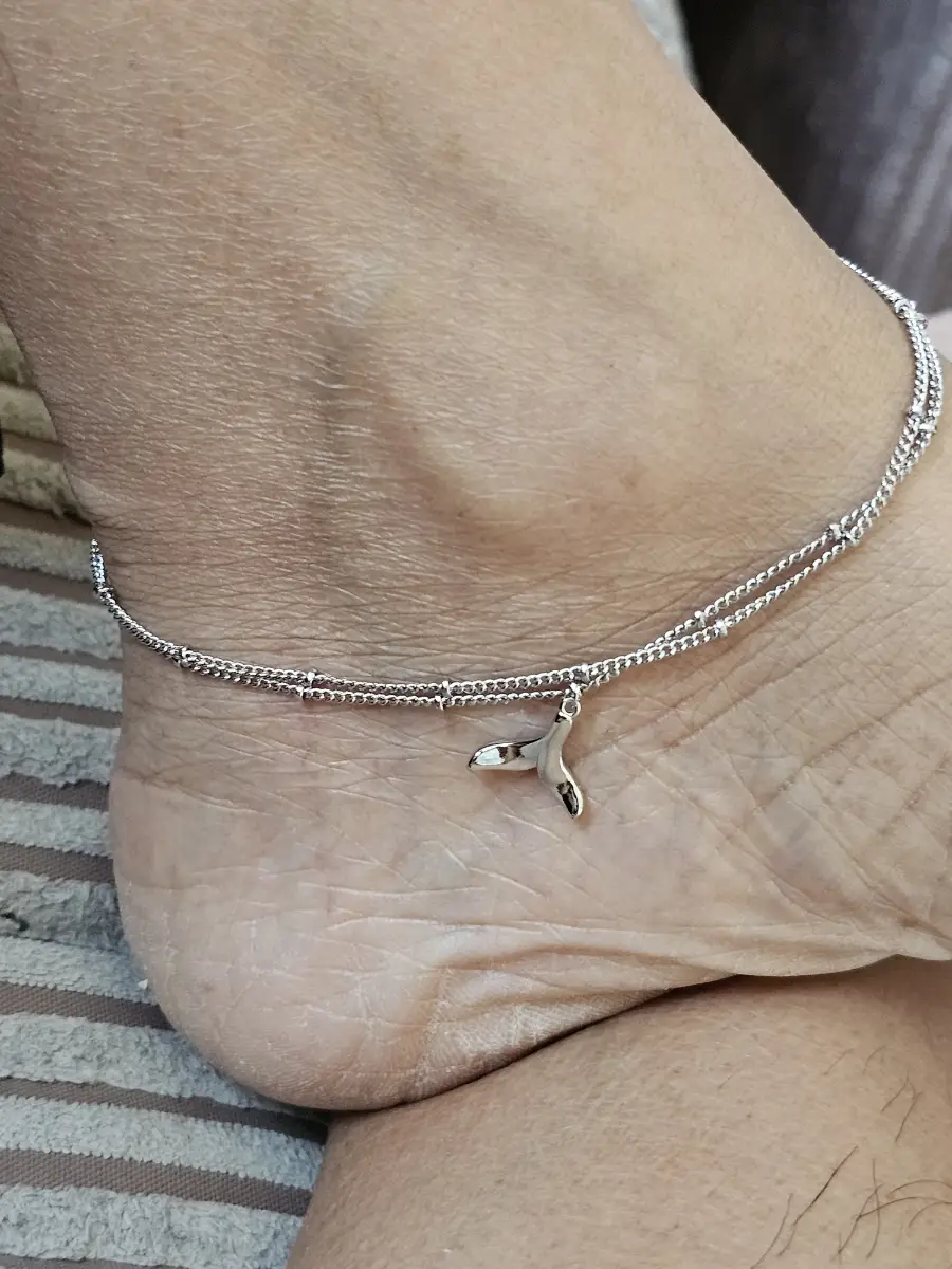 925sterling silver beautiful fish tail pendant anklet