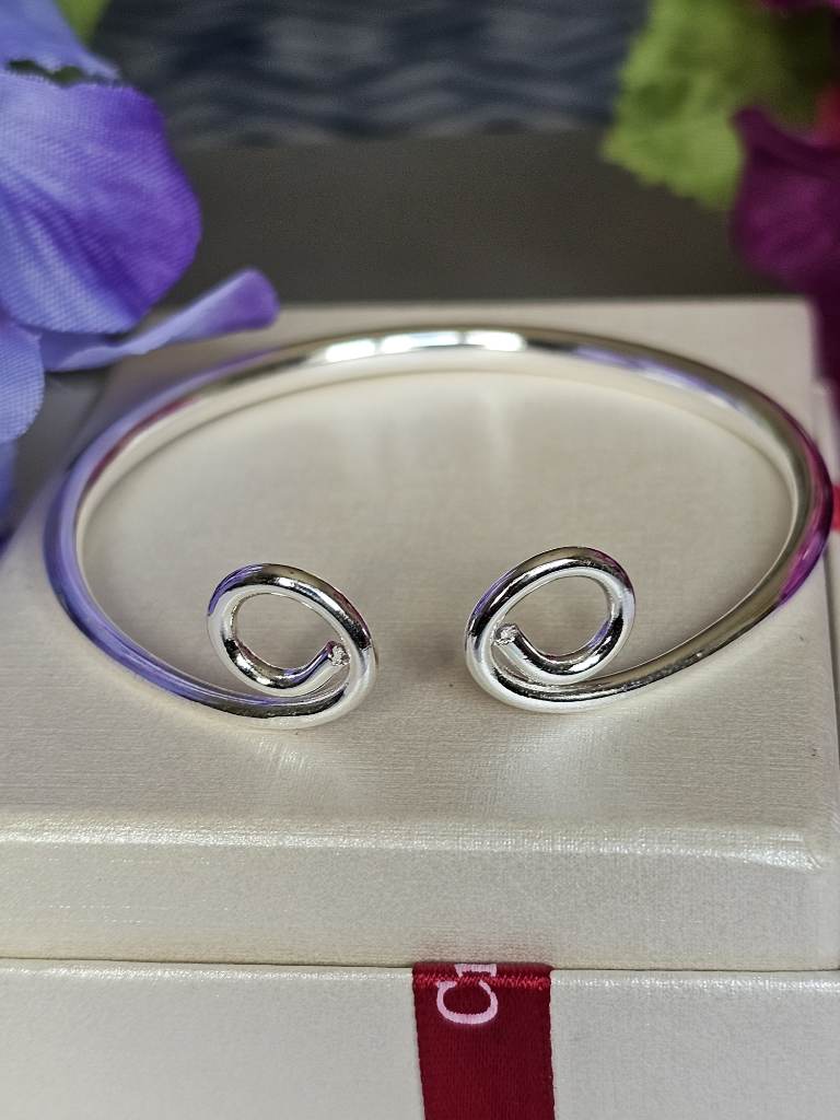 925sterling silver adjustable bangle
