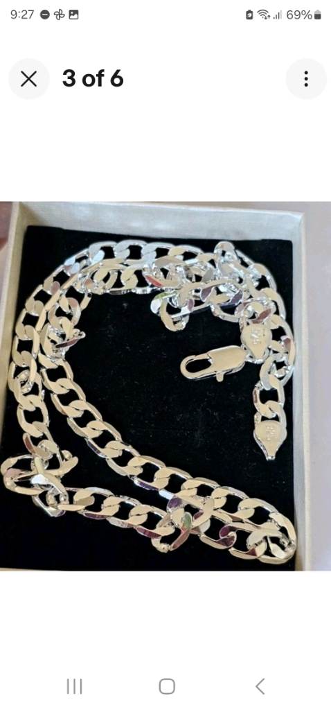 925sterling marked link chain necklace