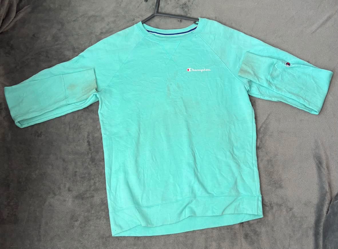 Champion Sweatshirt Mens Medium Teal Crewneck Pullover