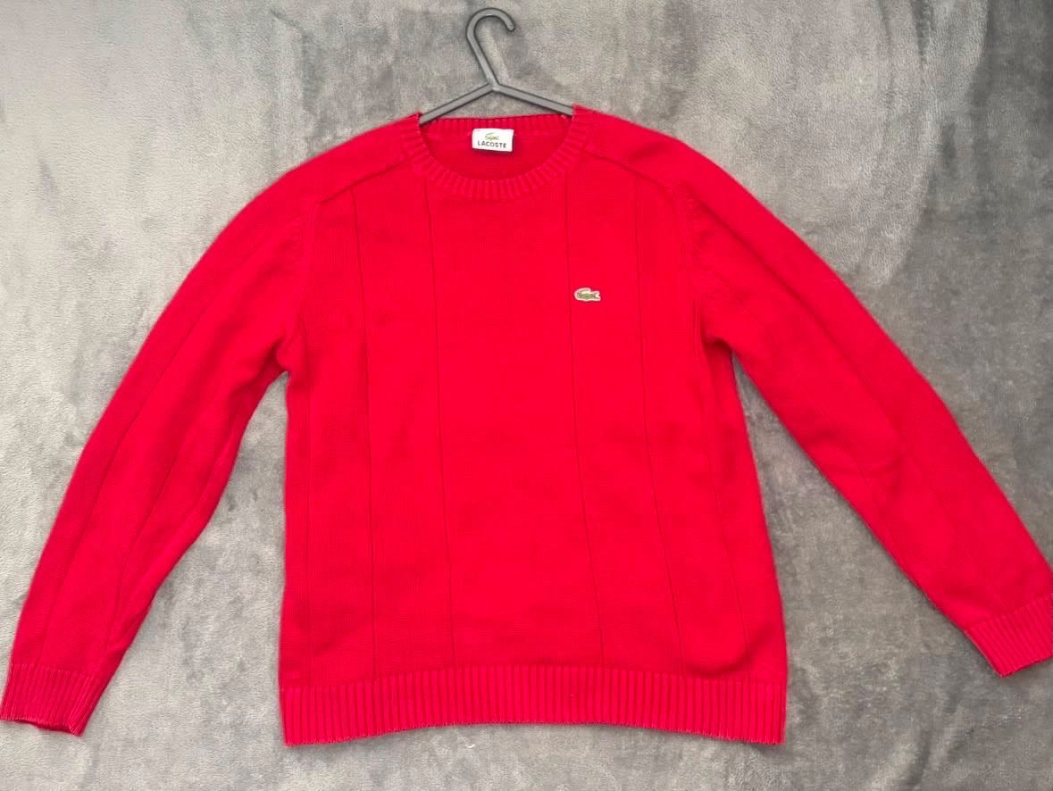 Lacoste Red Cotton Jumper – Size 14
