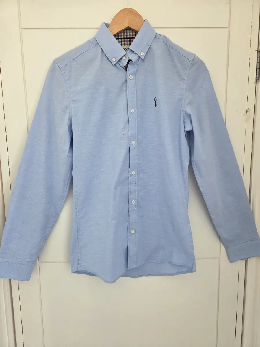 Next Mens Blue Stretch Slim Fit Oxford Shirt Size XS BNWT