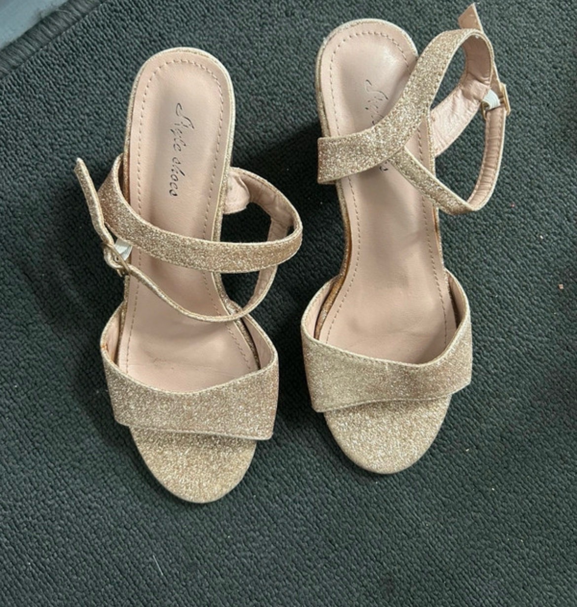 Glitter gold heels