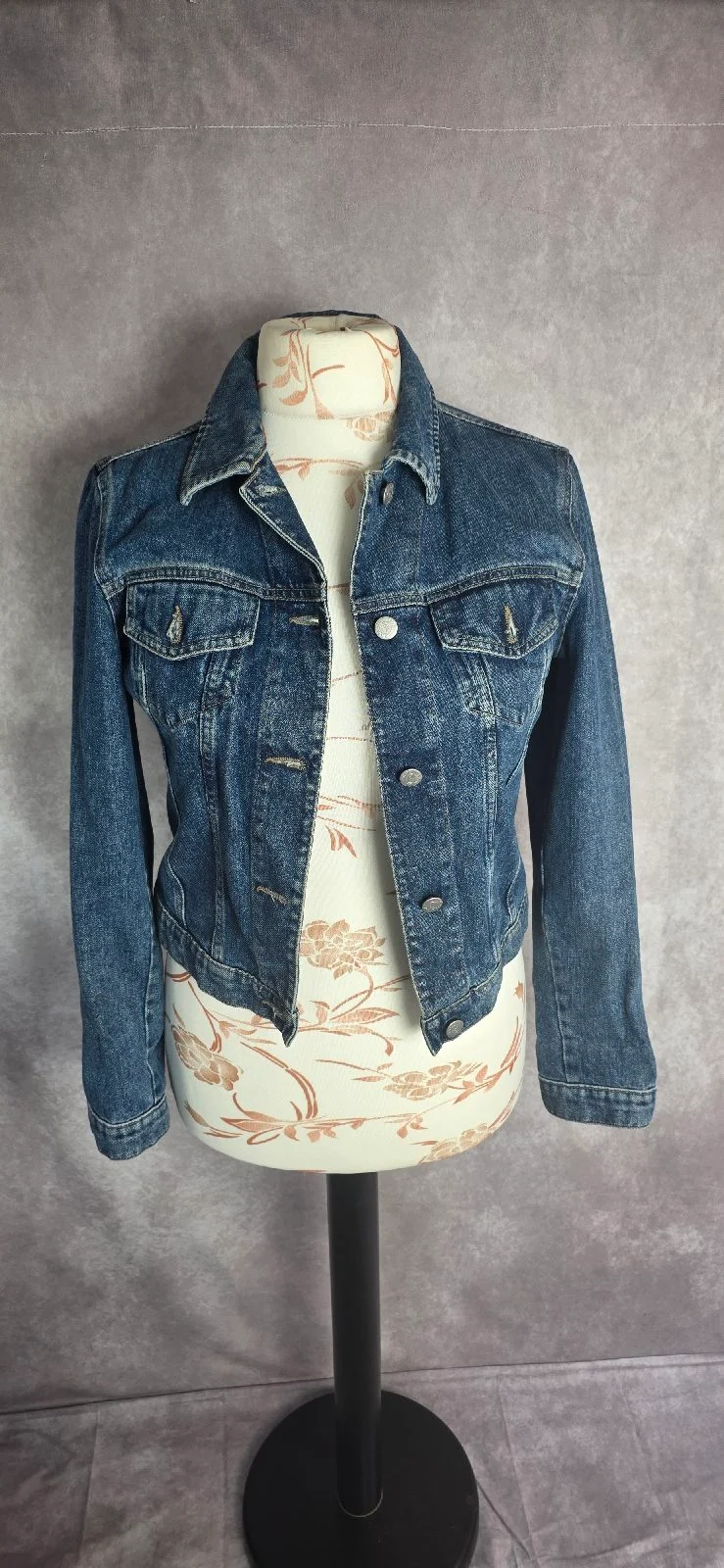 Armani Jeans Blue Denim Jacket 100% Cotton Italy 44 / UK 12 – Fitted