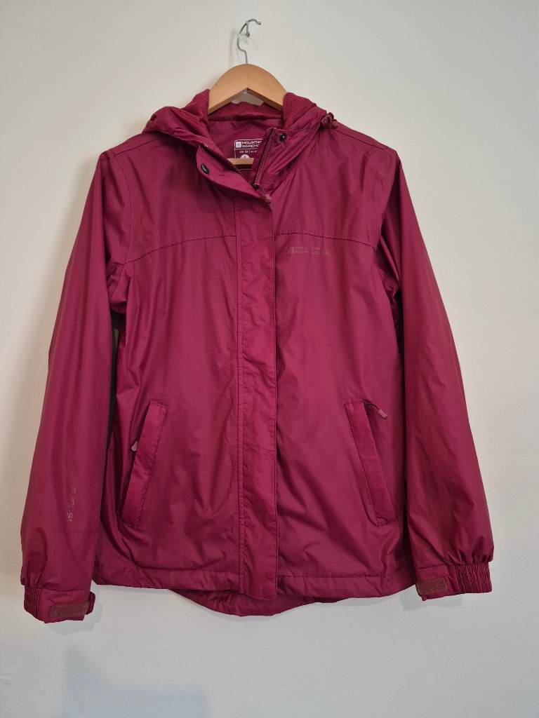 ​Mountain Warehouse Burgundy Waterproof Hooded Jacket Size UK 10