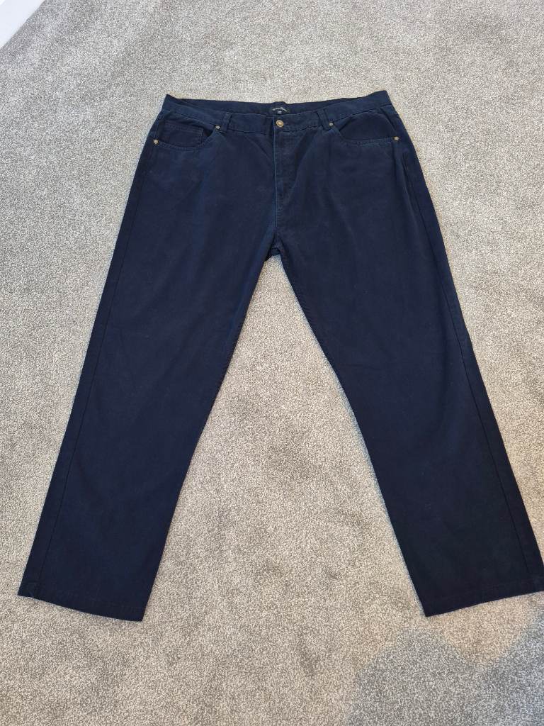 ​James Pringles Navy Cotton Chinos Trousers 44W 31L