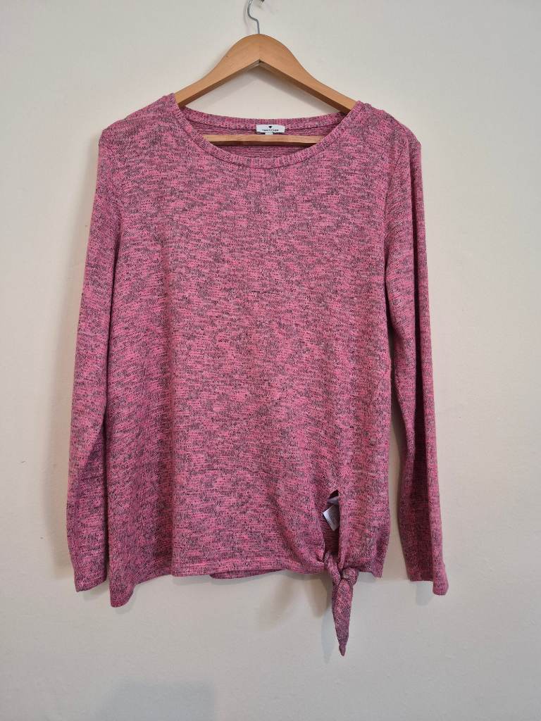 Tom Tailor Pink Marled Side-Tie Knit Top Size L