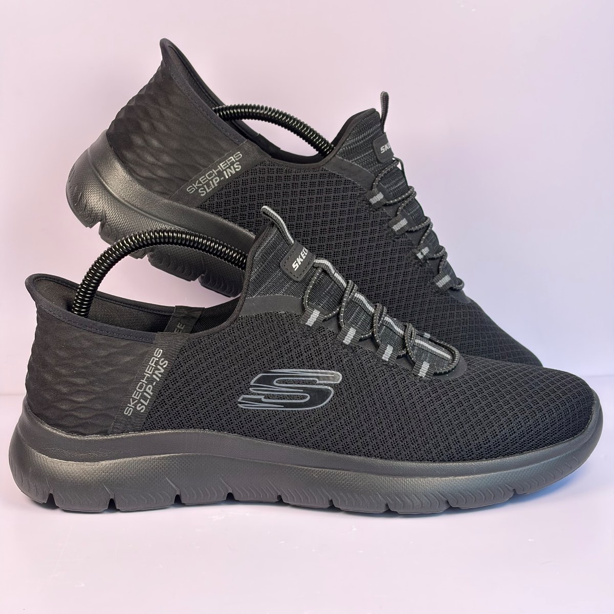 Skechers Slip Ins Summits High Range Mens Size UK 9 Trainers Black Lightweight