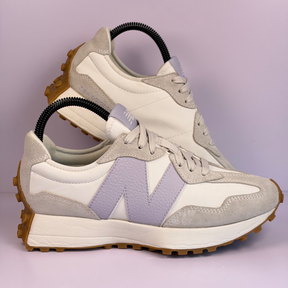 New Balance 327 Womens Size Uk 6 Trainers Lilac Beige Moonbeam Casual Suede