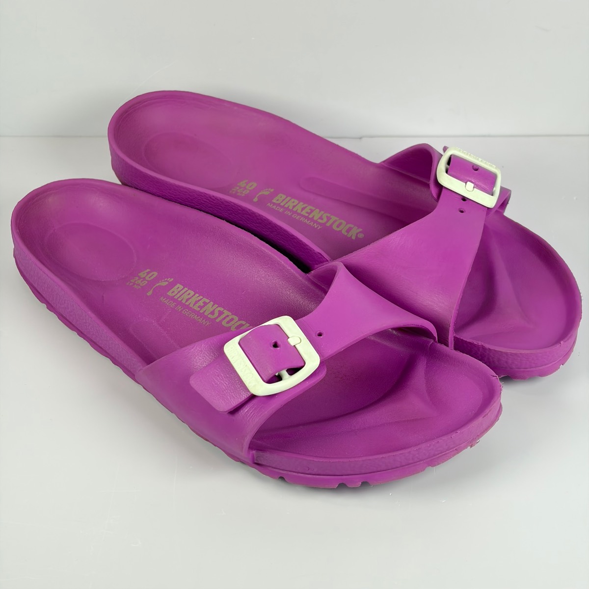 Birkenstock Sandals Womens Size Uk 6.5 Madrid Eva Slip On Slides Open Toe Buckle