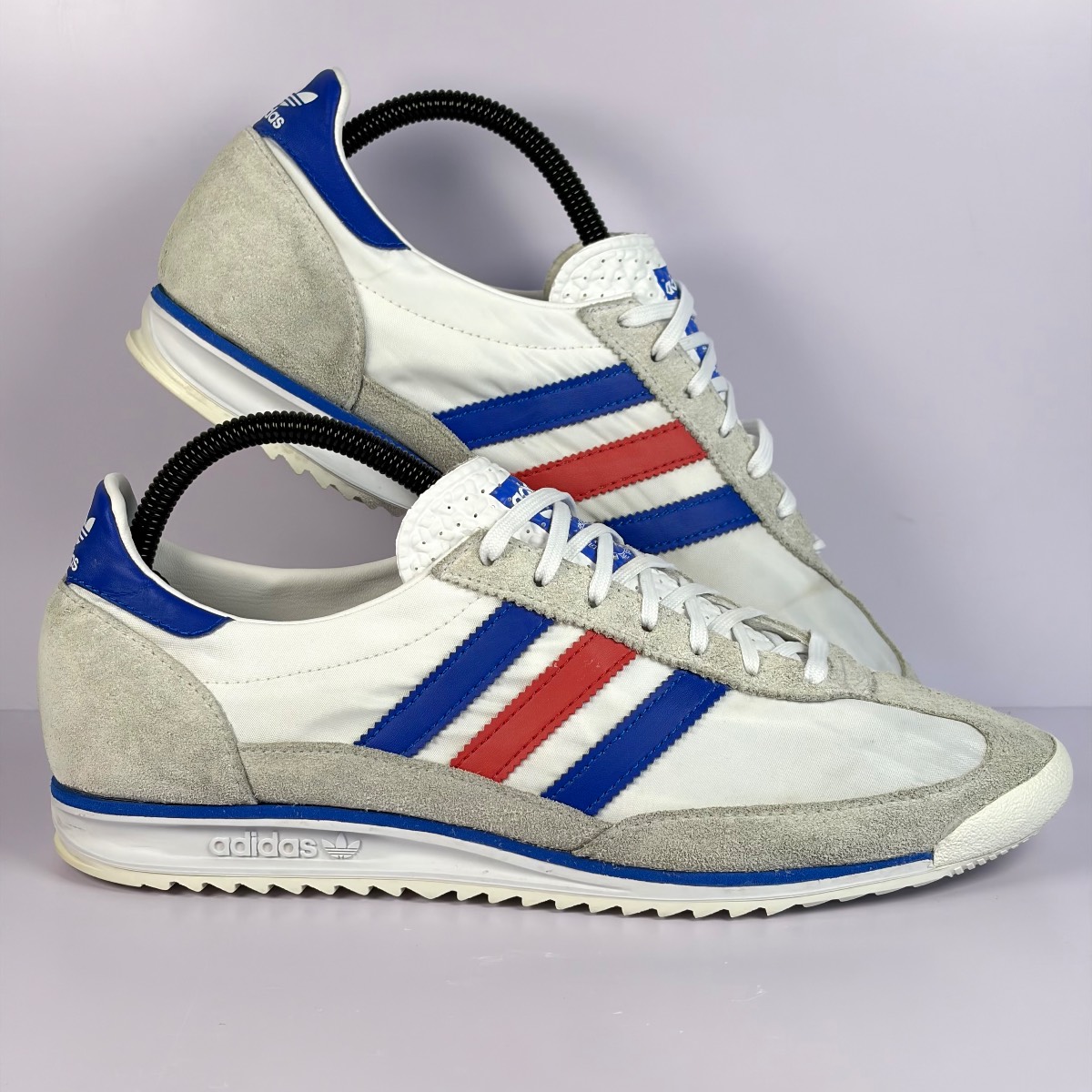 Adidas Originals  SL72 Mens Size Uk 9 Trainers White Red Blue Suede Casual