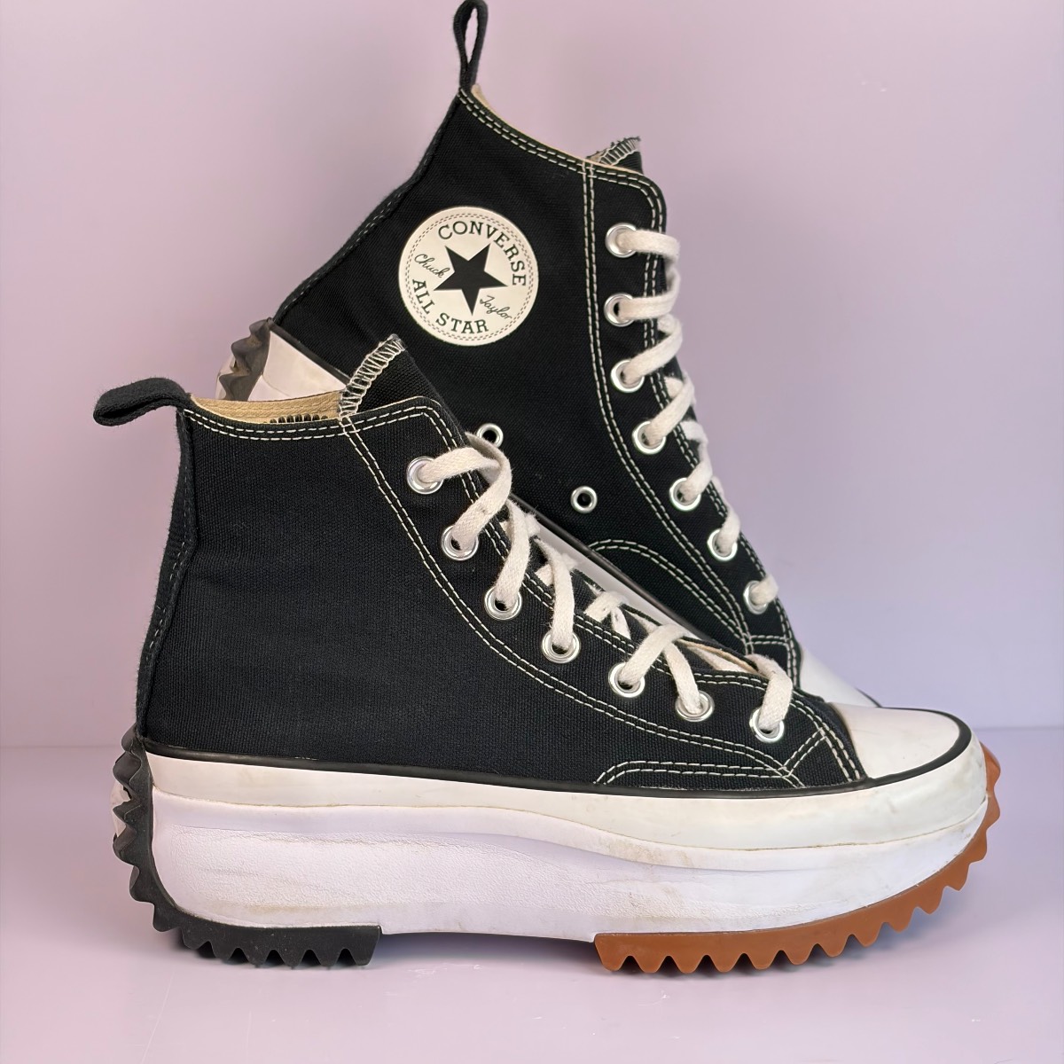 Converse Run Star Hike Size Uk 5 Trainers High Tops Black Platform