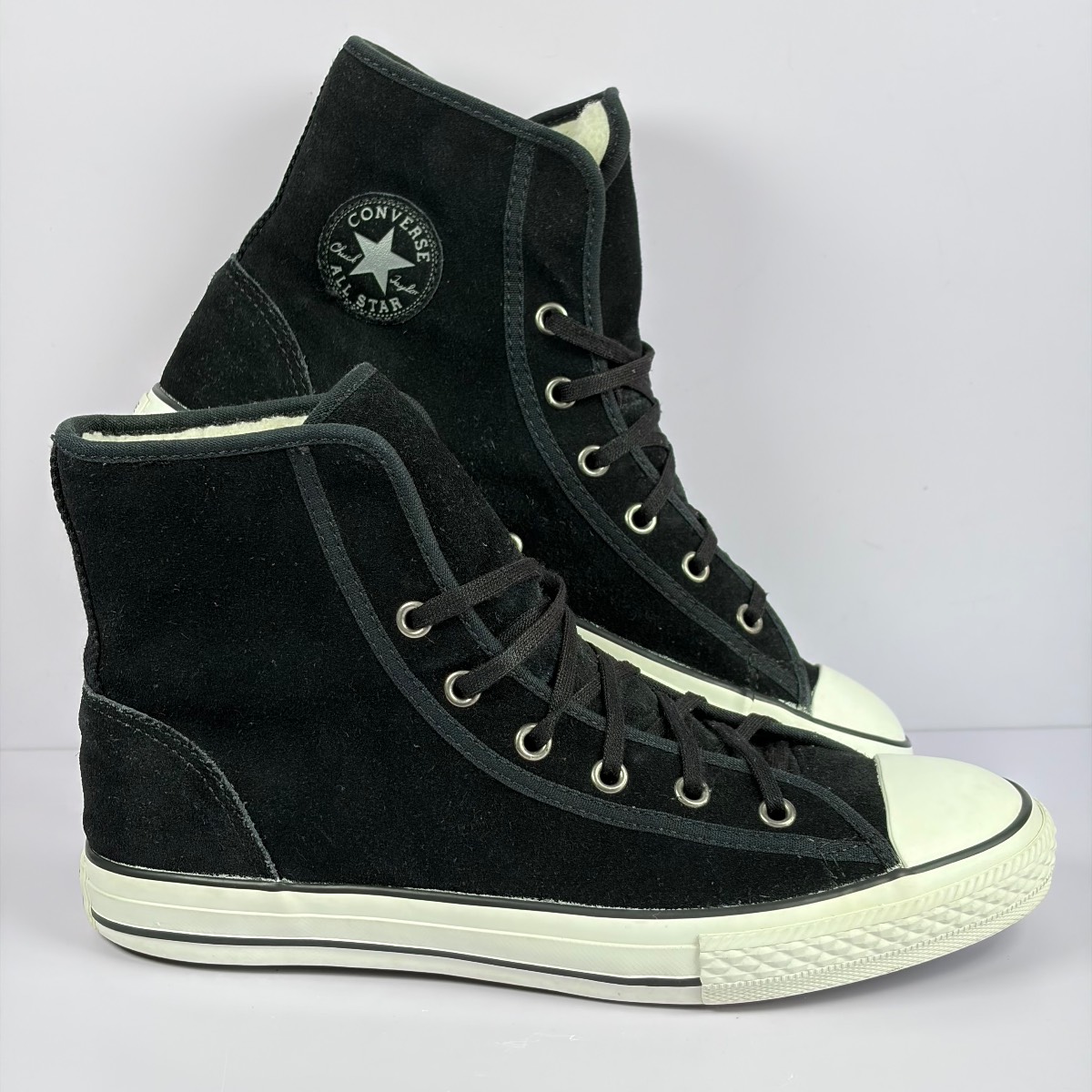 Converse All Star Hi Top Winter Boots Black Suede Fleece Lined Uk 5 EU 38 640603