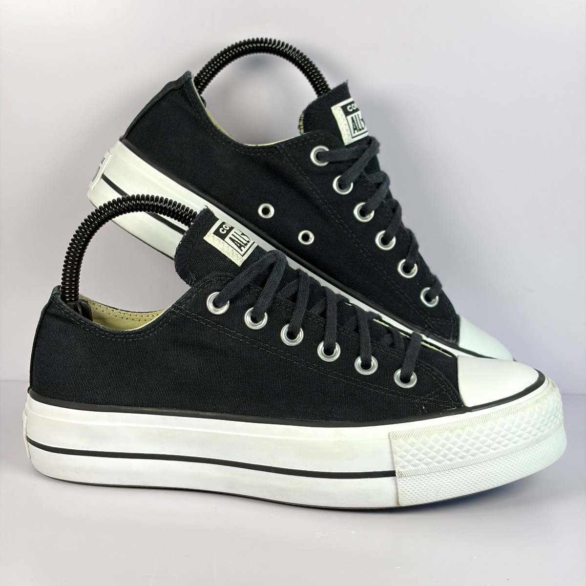 Converse Chuck Taylor All Star Lift OX Womens Size Uk 6 Platform Trainers Black