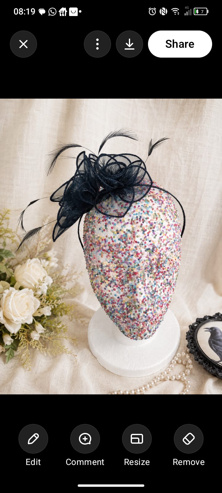 Navy Blue Fascinator | Vintage-Inspired Statement Headpiece