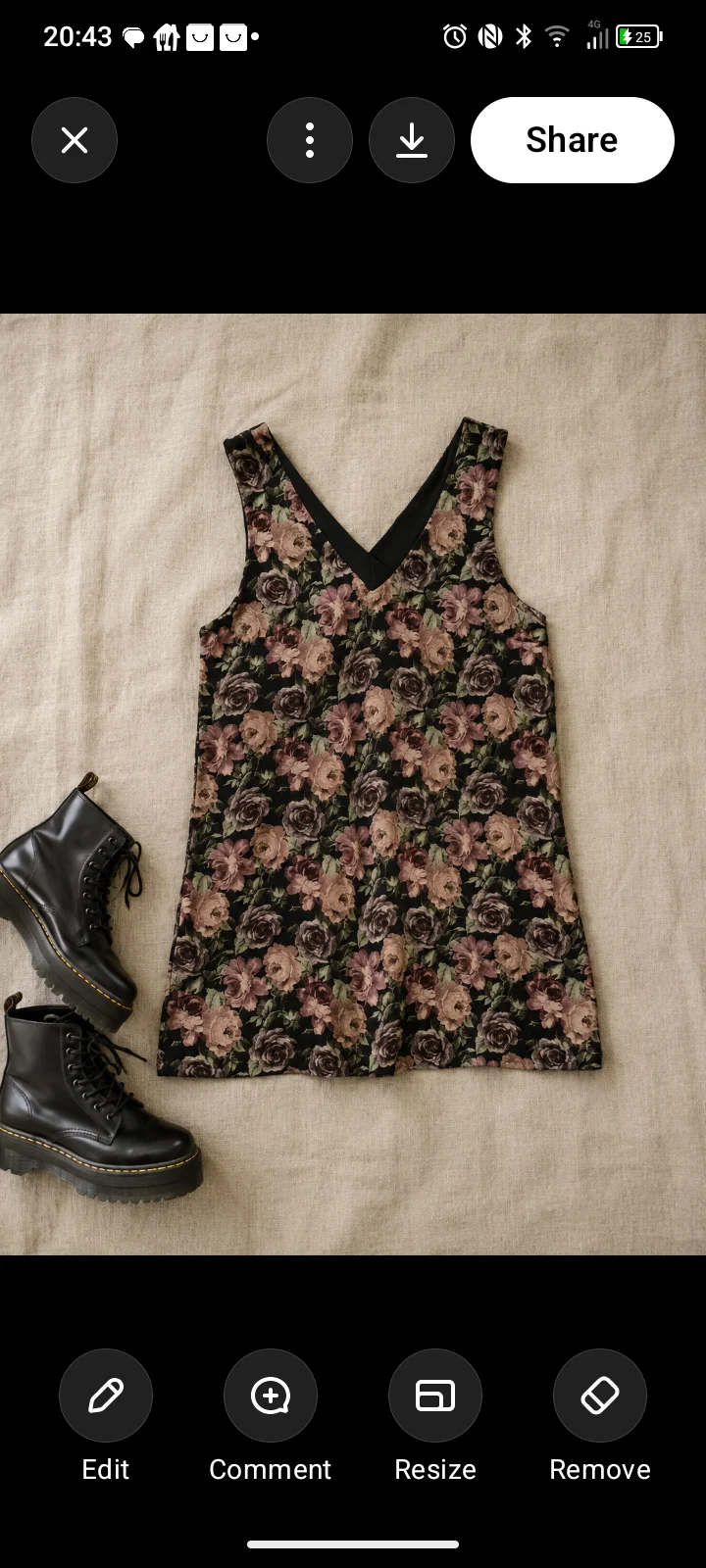 Nobody’s Child Floral Mini Dress – Size 14 – Dark Romantic Vintage Style
