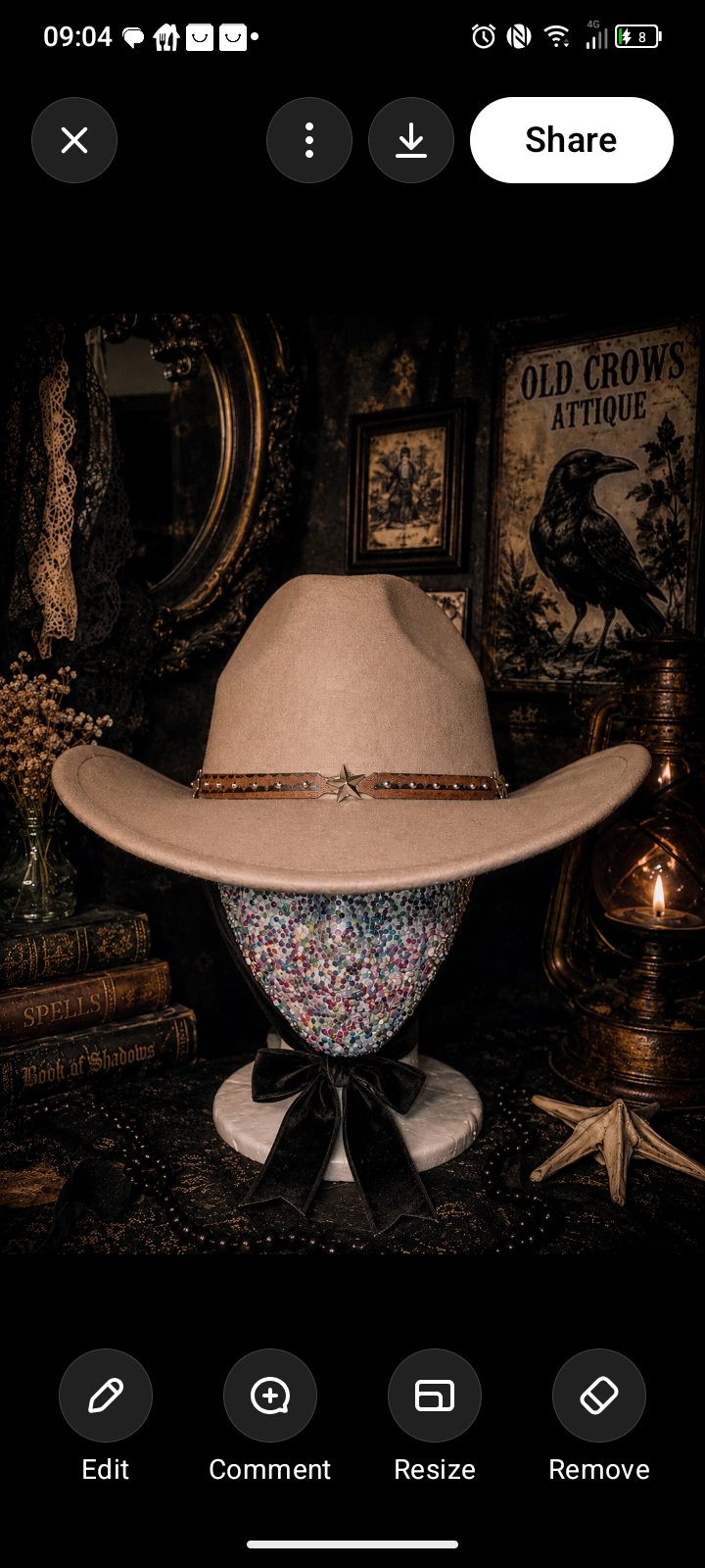 Tan Western Cowboy Hat with Star & Studded Band – Old Crows Attic